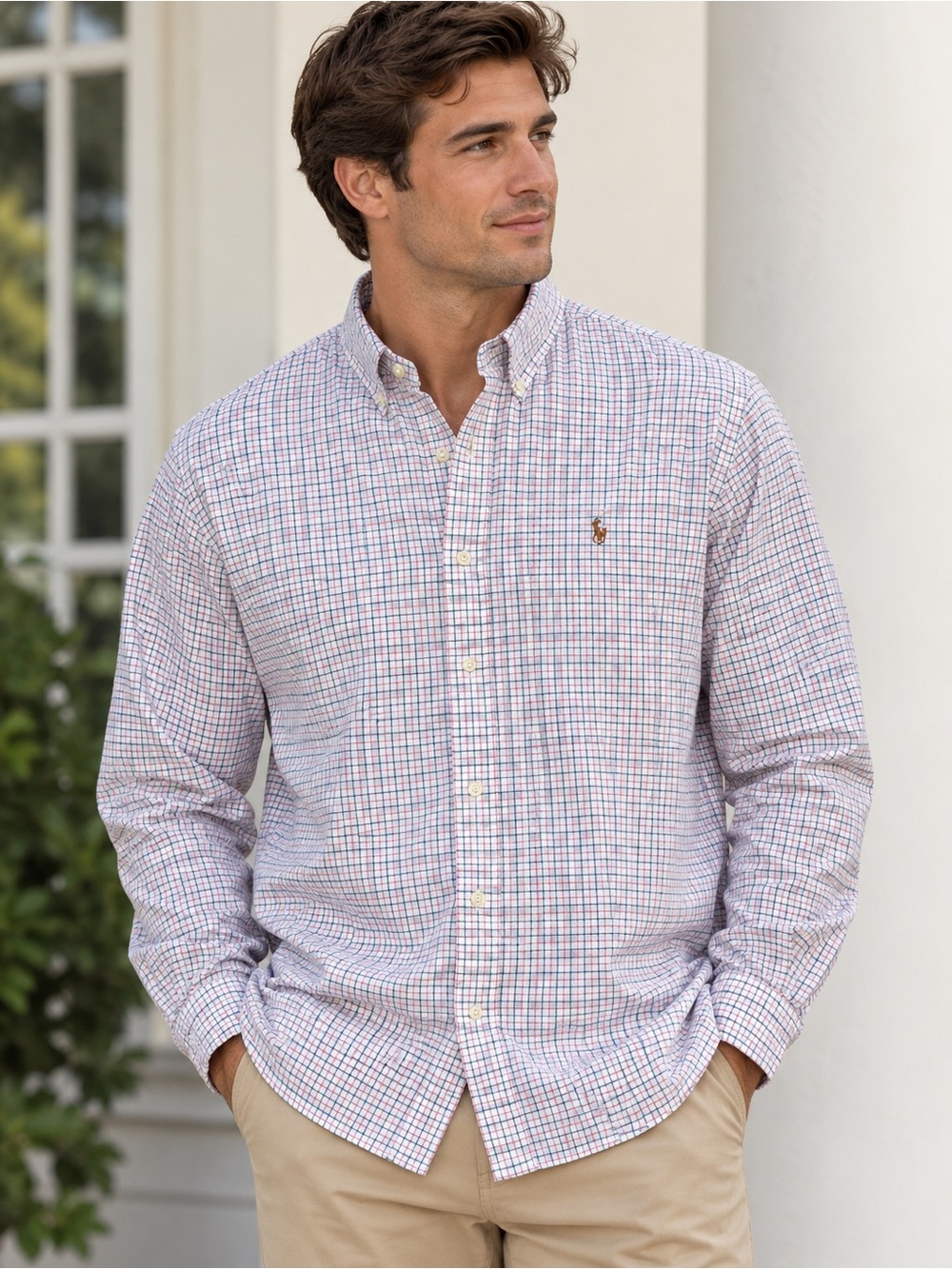 Ralph Lauren Men's Classic Fit Tattersall Plaid Oxford Button Down Shirt Size XL